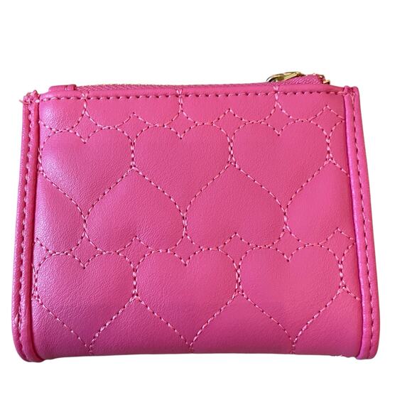 JUICY COUTURE Heart Quilted Bifold Wallet With Pullout Card Case Pink New - Picture 9 of 13